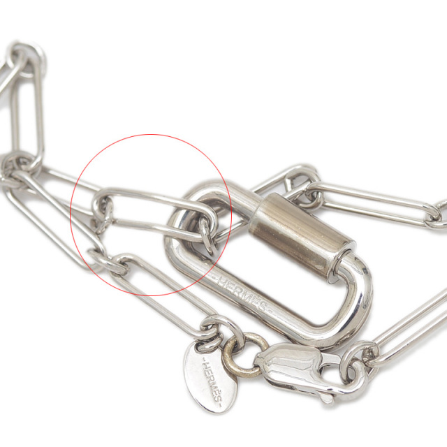 エルメス キュリオジテ ロング ネックレス シルバー HERMES