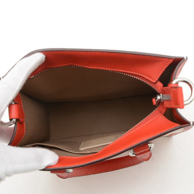 コーチ ディラン トートバッグ 2WAYバッグ ストライププリント レッド