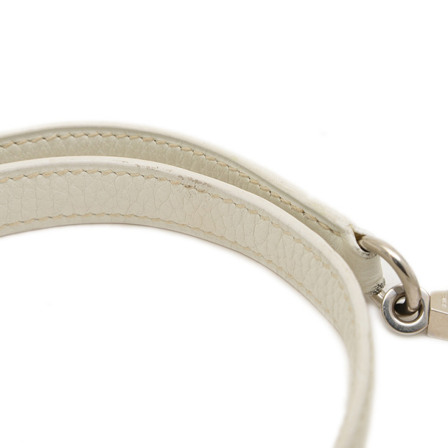 HERMES - エルメス HERMES ショルダーストラップ ボリード用 ケリー用 ヴォーエプソン ホワイト シルバー ユニセックス 送料無料【中古】 z3853 HERMES - エルメス HERMES ショルダーストラップ ボリード用