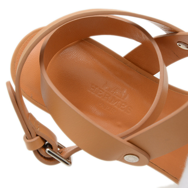 エルメス トングサンダル アンクルストラップ セリエボタン レザー