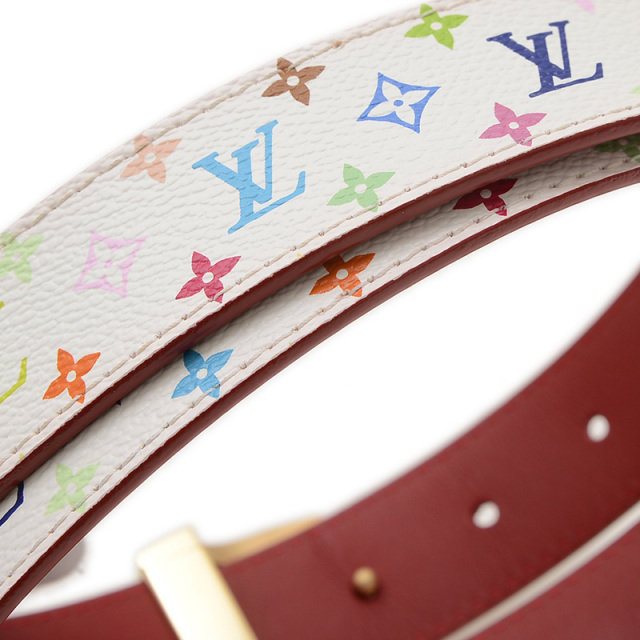 ルイヴィトン ベルト モノグラムマルチカラー M9682 85/34 LOUIS VUITTON】ルイ・ヴィトン サンチュール・キャレ LVカット