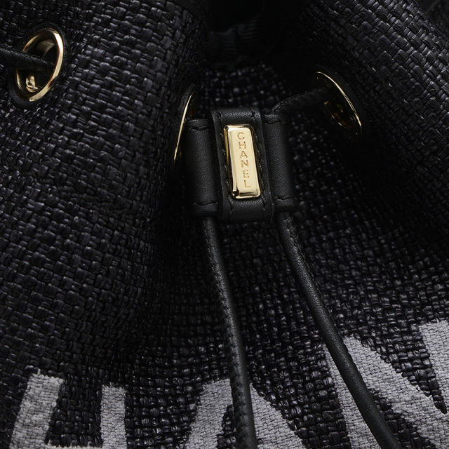 シャネルCHANEL ドーヴィル チェーンショルダーバッグ ラフィア系天然素材