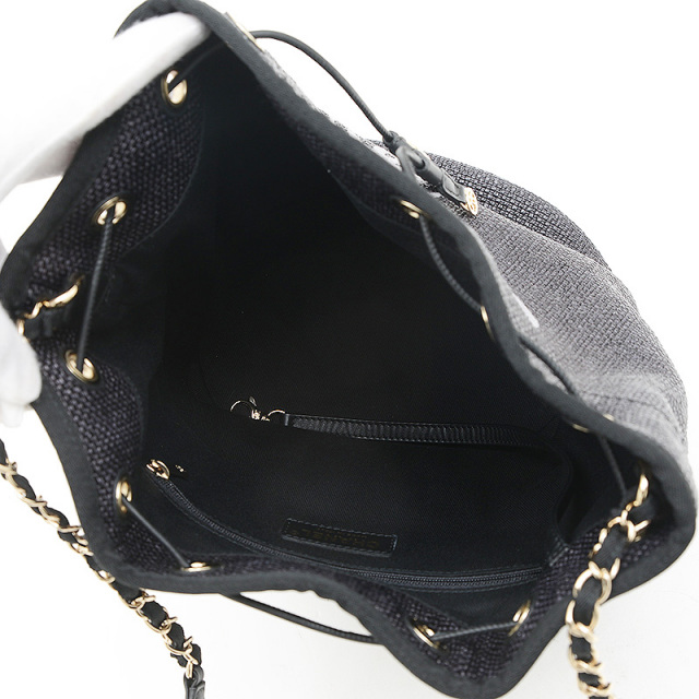 シャネル CHANEL ドーヴィル　巾着　チェーン　セミショルダーバッグ シャネル ドーヴィル 巾着 チェーンショルダーバッグ ラフィア