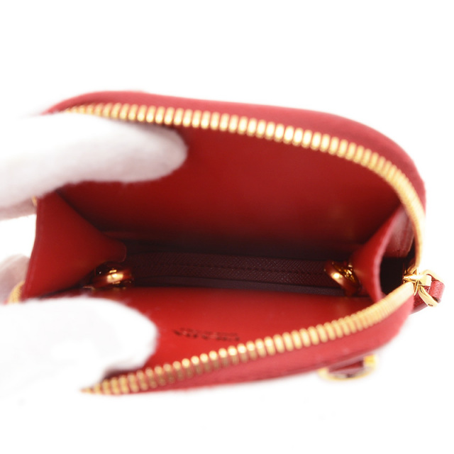 プラダ ミニバッグ サフィアーノレザー レッド ゴールド金具