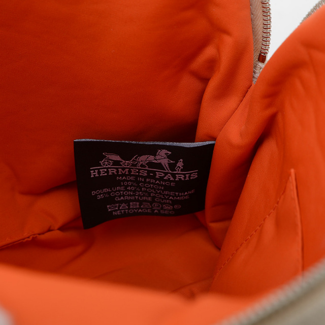 エルメス ボリードポーチ MM 25 キャンバス コットン ベージュ