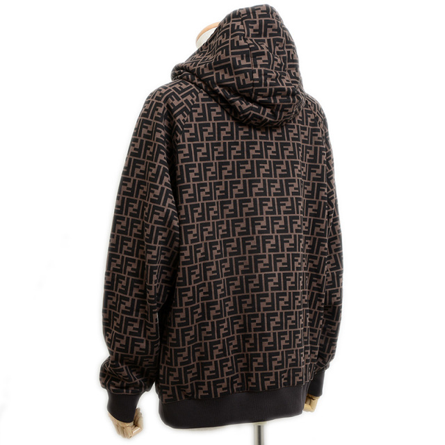 フェンディ パーカー ズッカ コットン ブラウン/ブラック/イエロー