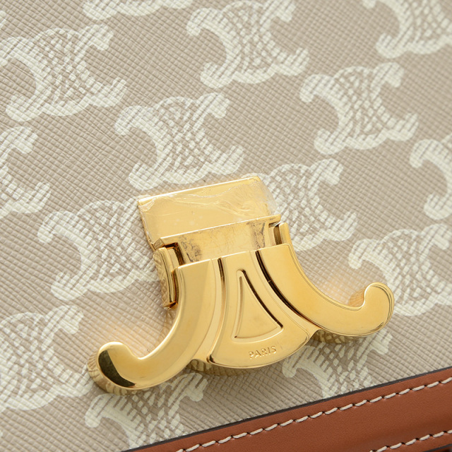 【CELINE】ティーン トリオンフバッグ キャンバス グレージュ セリーヌ ティーン トリオンフ ショルダーバッグ キャンバス