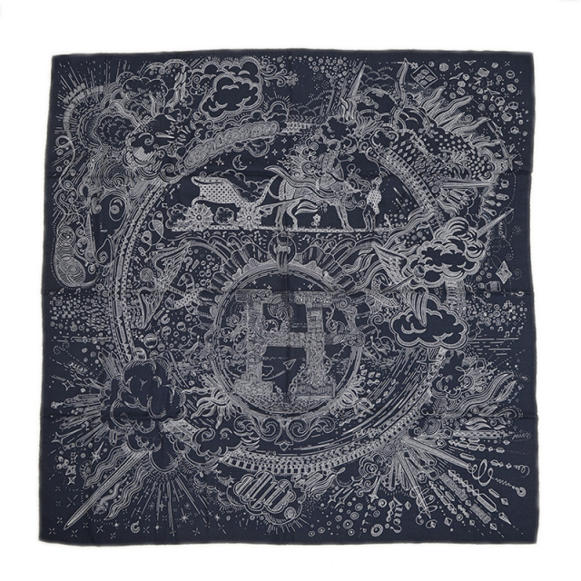 HERMESエルメスカレH100プリーズ・ホールド・ザ・ラインカシシル新品未使用 HERMES - 【新品・未開封品】エルメス カレH100 プリーズ