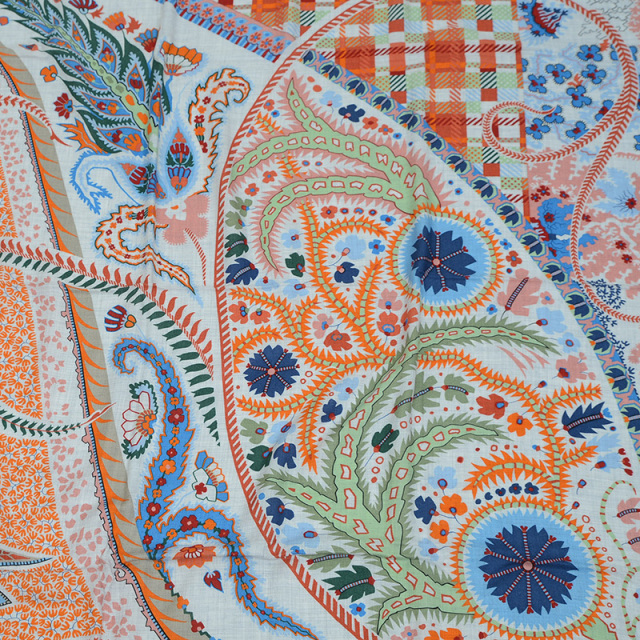 エルメス カレ140 ジェアン エルメス カレ140 ジェアン ショール Paisley Blossom グリシネ
