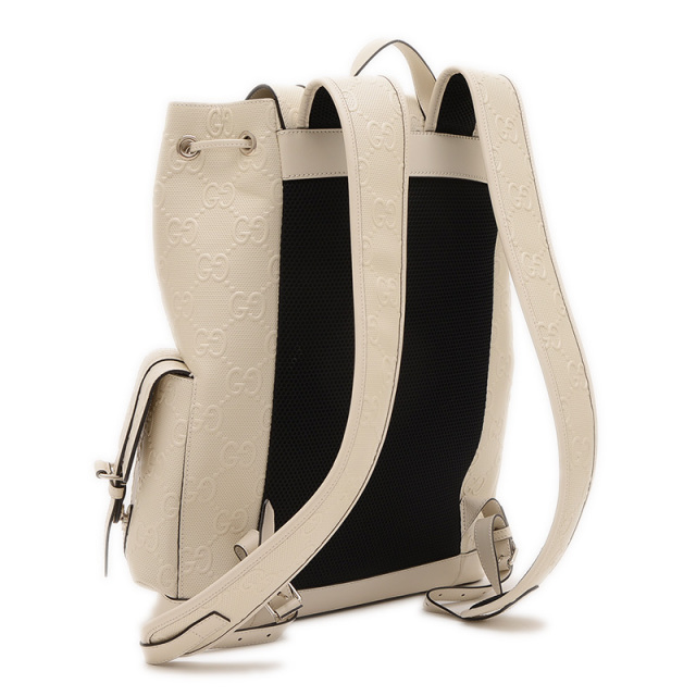 グッチ GGエンボス バックパック ラージ アイボリー ホワイト