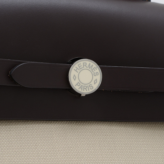 エルメス エールバッグ ジップアドPM トワル/レザー ブラウン/ベージュ