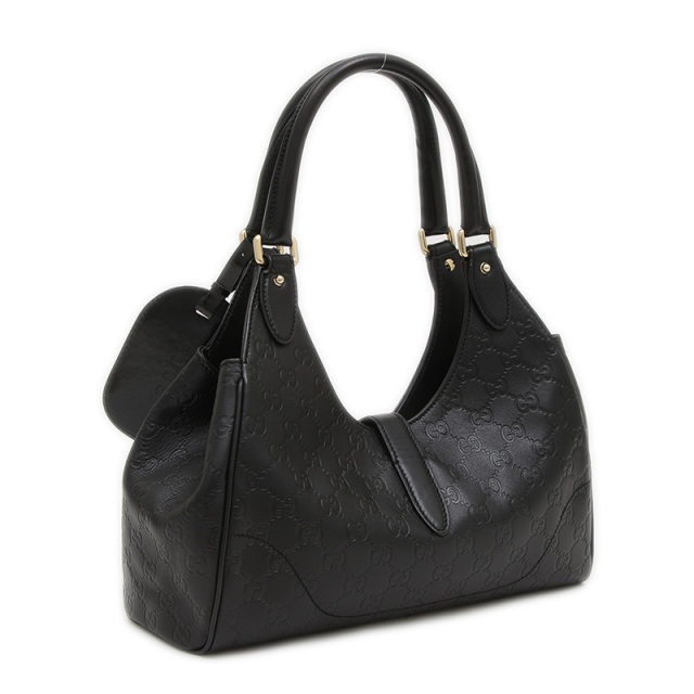 GUCCIジャッキーシマレザー グッチ グッチシマ ニュージャッキー ハンドバッグ レザー ブラック