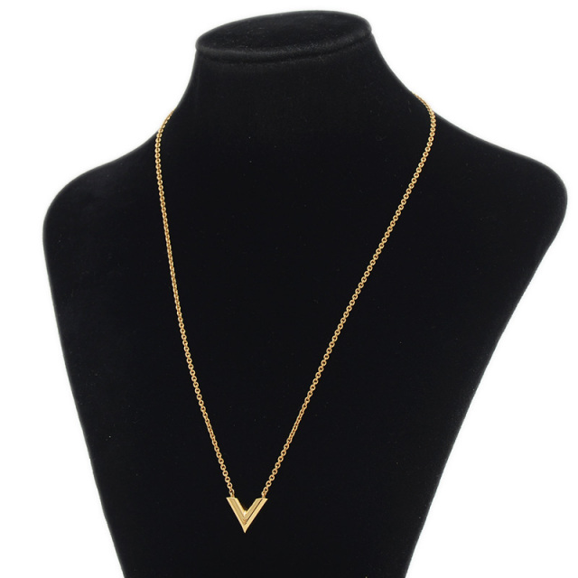 ルイヴィトン エセンシャル V ネックレス メタル ゴールド