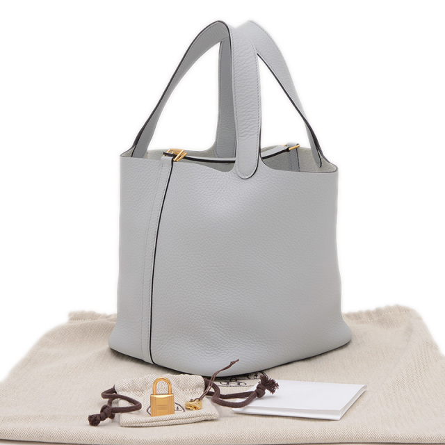 エルメス ピコタンロック MM 22 トリヨン ブルーペール ゴールド