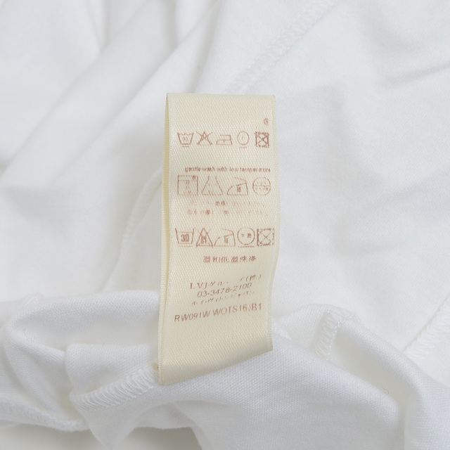ルイヴィトン 半袖Tシャツ チャーム付 コットン ホワイト