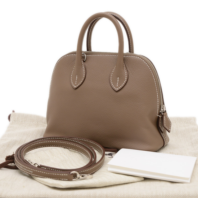 エルメス ボリード1923 ミニ エバーカラー エトゥープ シルバー金具 K