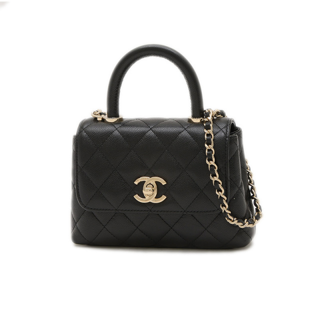 CHANEL 35 1/2 パンプス ココマーク ブラック 保存袋付き/XC62 CHANEL 「CHANEL」 ココマーク ミニボストンバッグ - ブラック
