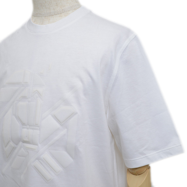 HERMES エルメス　白シャツ　半袖　コットン エルメス 半袖Tシャツ コットン ホワイト メンズ Sサイズ HERMES