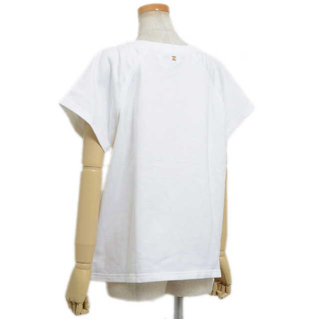 シャネル 半袖Tシャツ コットン ホワイト Lサイズ P57840K07626