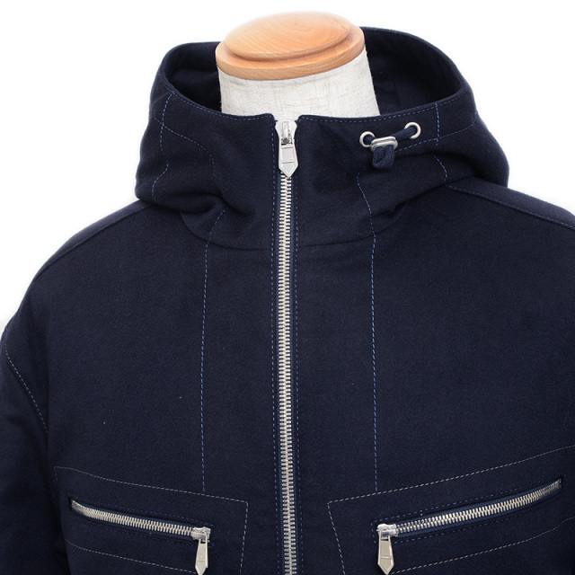 エルメス ブルゾン カシミヤ ネイビー メンズ 36サイズ HERMES