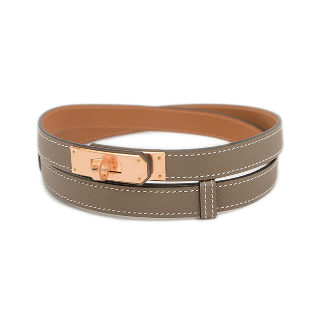 HERMES エルメス ケリーベルト エトゥープ ピンクゴールド金具 ベルト エルメス ケリーベルト 18 レディース エプソン エトゥープ