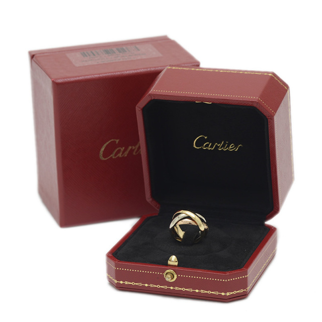 美品★ カルティエ トリニティリング スモール 49 約3.6g 幅約1.9㎜ カルティエ トリニティ リング MM スリーカラーゴールド K18PG/YG/WG