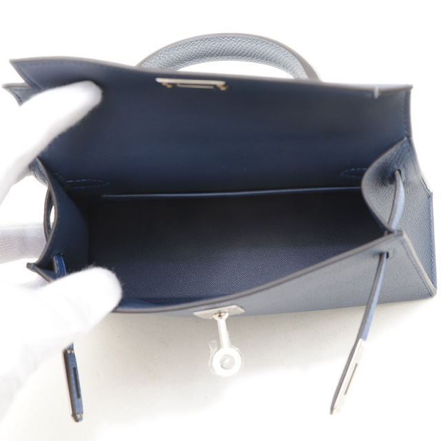 エルメス ケリー ミニ ドゥ 2 エプソン ブルーアピス