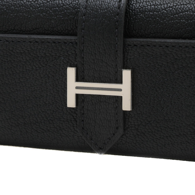 エルメス ベアン キーケース 4連 シェーブル ブラック シルバー