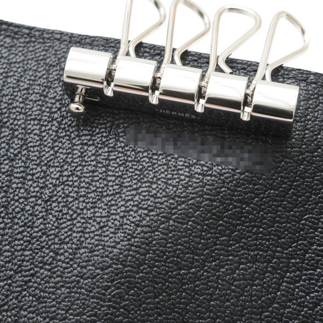 エルメス ベアン キーケース 4連 シェーブル ブラック シルバー