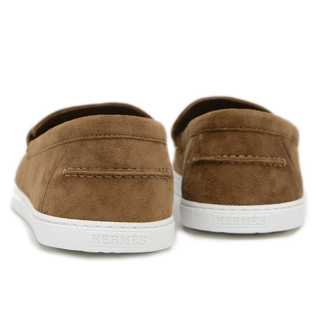 エルメス ジョブ モカシン スエード ブラウン メンズ 41.5サイズ HERMES