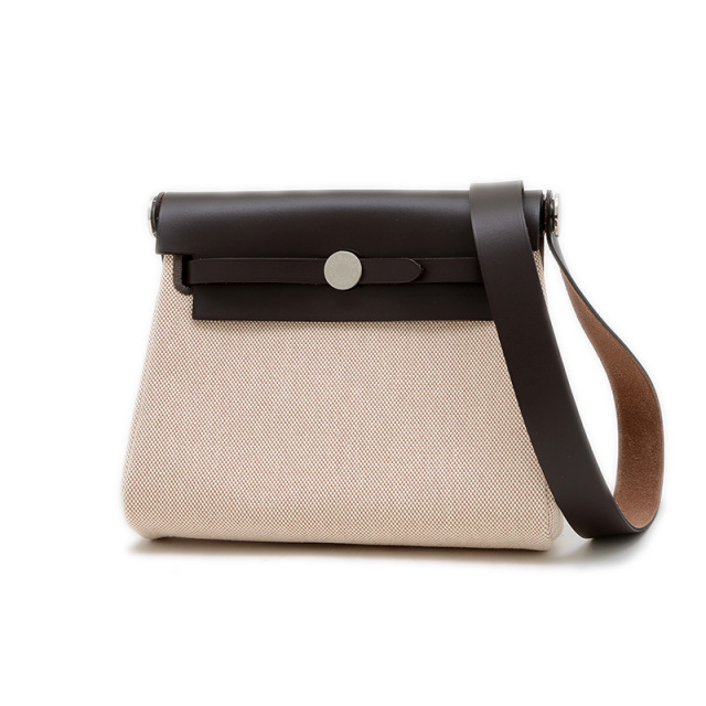 【HERMES】エールバックミニ/エベンヌ/シルバー金具 エルメス エールバッグ ミニ 20 トワル エベンヌ シルバー金具 K
