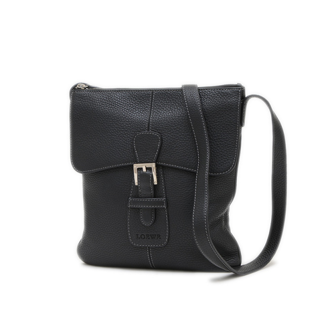 ロエベ LOEWE ショルダーバッグ レザー ブラック　アナグラム ロエベ アナグラム ショルダーバッグ レザー ブラック LOEWE
