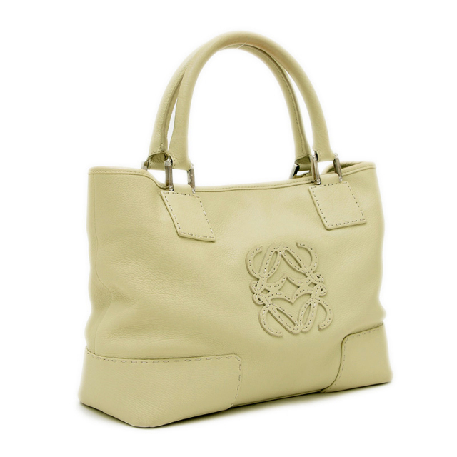 LOEWE オリガミ　アナグラム トートバッグ　レザー イエローグリーン ロゴ ロエベ アナグラム トートバッグ レザー グリーン LOEWE