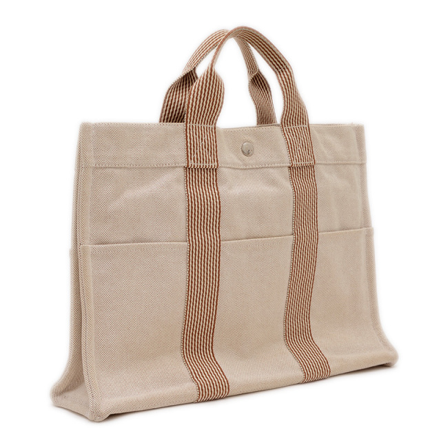 エルメス ニューフールトゥ トートMM キャンバス ブラウン HERMES