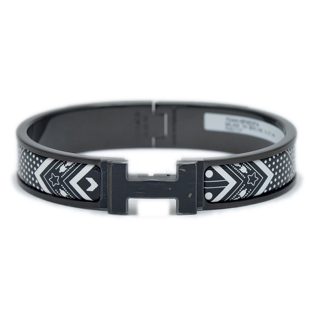 エルメス エナメル ブレスレット クリックHH バンダナ ソーブラック