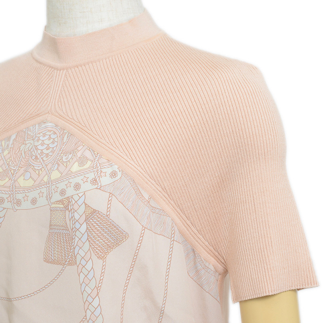 【HERMES】エルメス ツイルレーヌショートスリーブシルクニット エルメス ツイルレーヌ ショートスリーブニット シルク/コットン混