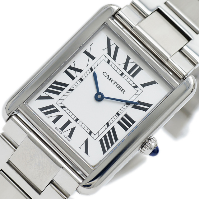 カルティエ タンクソロLM シルバー文字盤 SS クォーツ W5200014