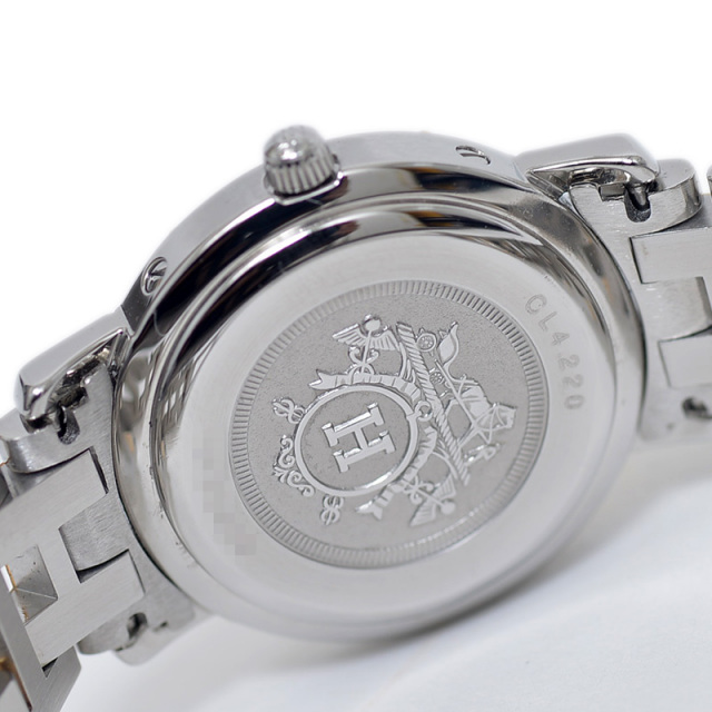 エルメス クリッパー レディース コンビ 白文字盤 SS/K18YG