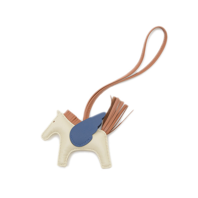 エルメス ロデオ ペガサスPM バッグチャーム クレ/ブルータイ/ゴールド