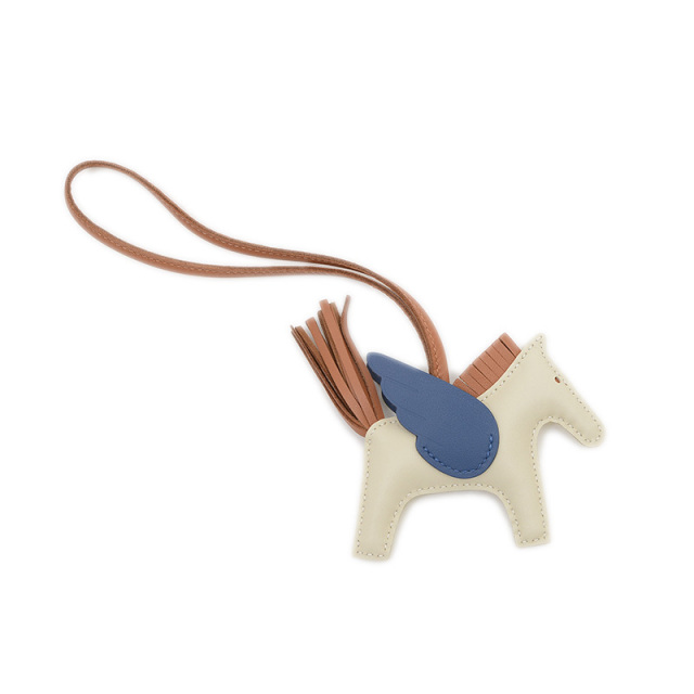 エルメス ロデオ ペガサスPM バッグチャーム クレ/ブルータイ