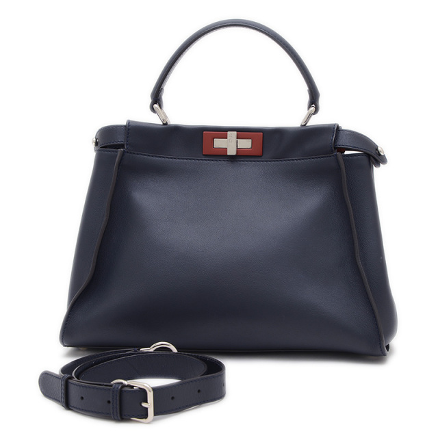 ✨良品✨️ FENDI 2way ピーカブー モンスター メンズ ネイビー 極美品 FENDI フェンディ ピーカブー モンスター ビジネスバッグ 2way