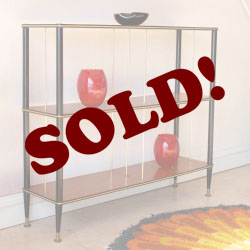 イギリス・ビンテージ・ブックケース・ブラック・ゴールド