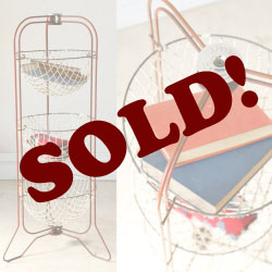 ブロカント・ワイヤーバスケット・シャビー・イギリス・アンティーク