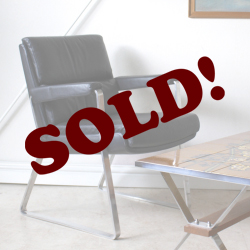 レザー・ソファー・ビンテージ・革・黒・一人用・ミッドセンチュリー