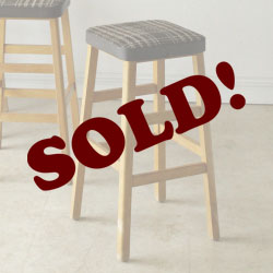 イギリス製ビンテージ・ハイスツール【チェック柄】カウンターチェア・キッチンスツール/アンティーク家具・北欧ブロカント・カントリー