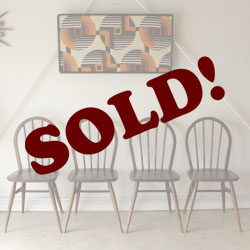 ERCOLアーコール・フープバックチェア4バー・ウィンザー４脚セット【アンティークブラウン】