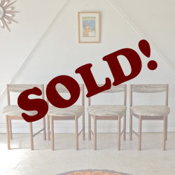 イギリス製・ビンテージ・マッキントッシュ・ダイニングチェアー・布製・4脚・アンティーク