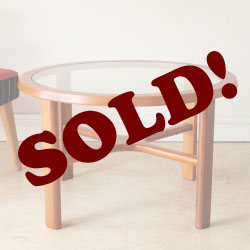 ネイサンNathan/ビンテージチーク・コーヒーテーブル・ガラス