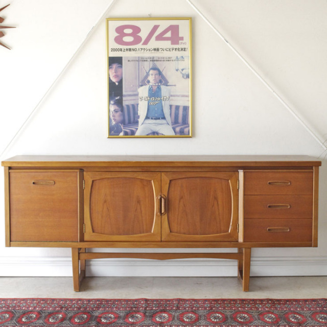 イギリス・サイドボード・チーク・ビンテージ・アンティーク・テレビボード・北欧