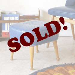 ビンテージ・スツール・ブルー・イギリス・アンティーク